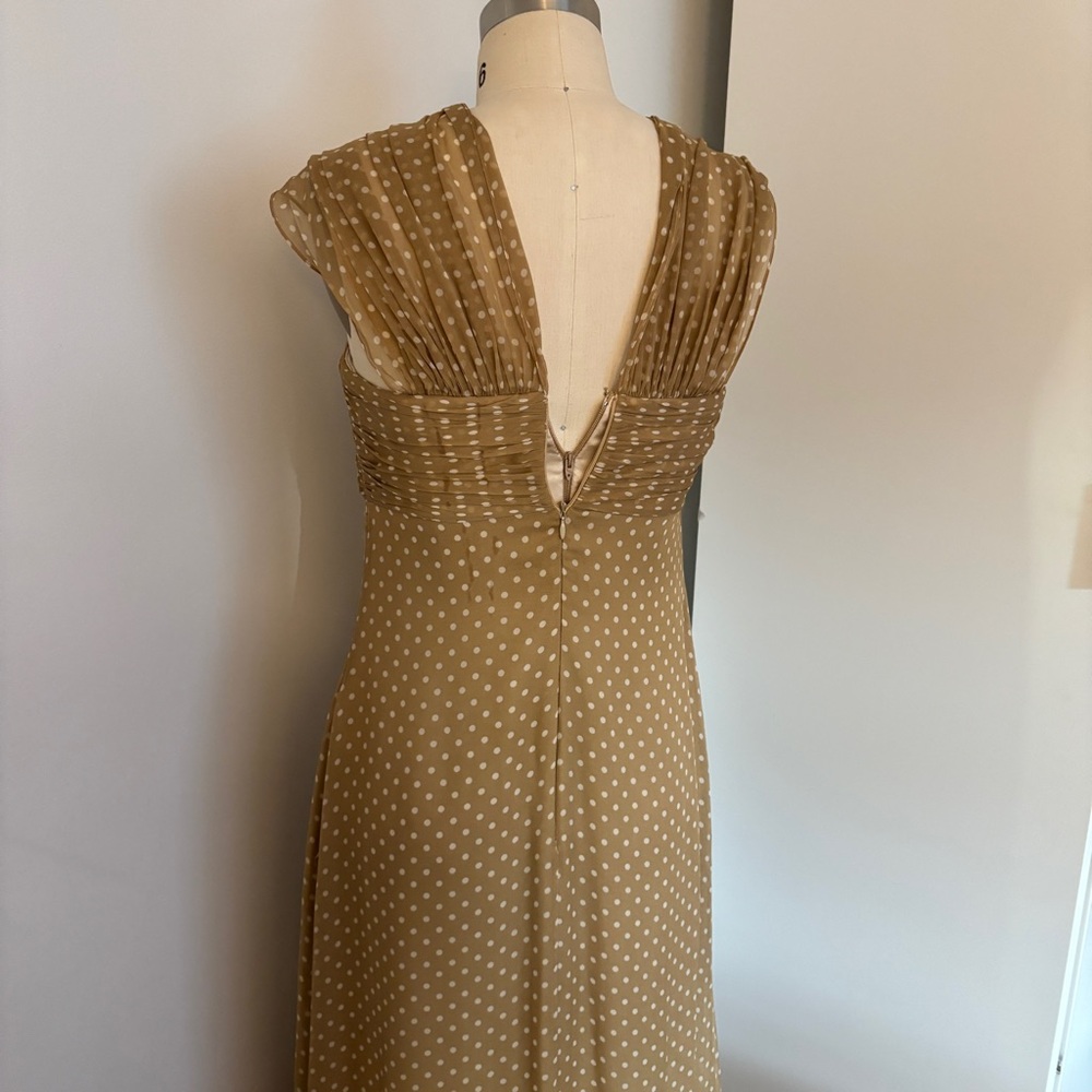 Melinda Eng Draped Scarf / Shawl Tan Polka Dot Dress - Picture 9 of 14